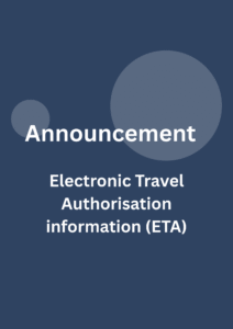 Electronic Travel Authorisation information (ETA)